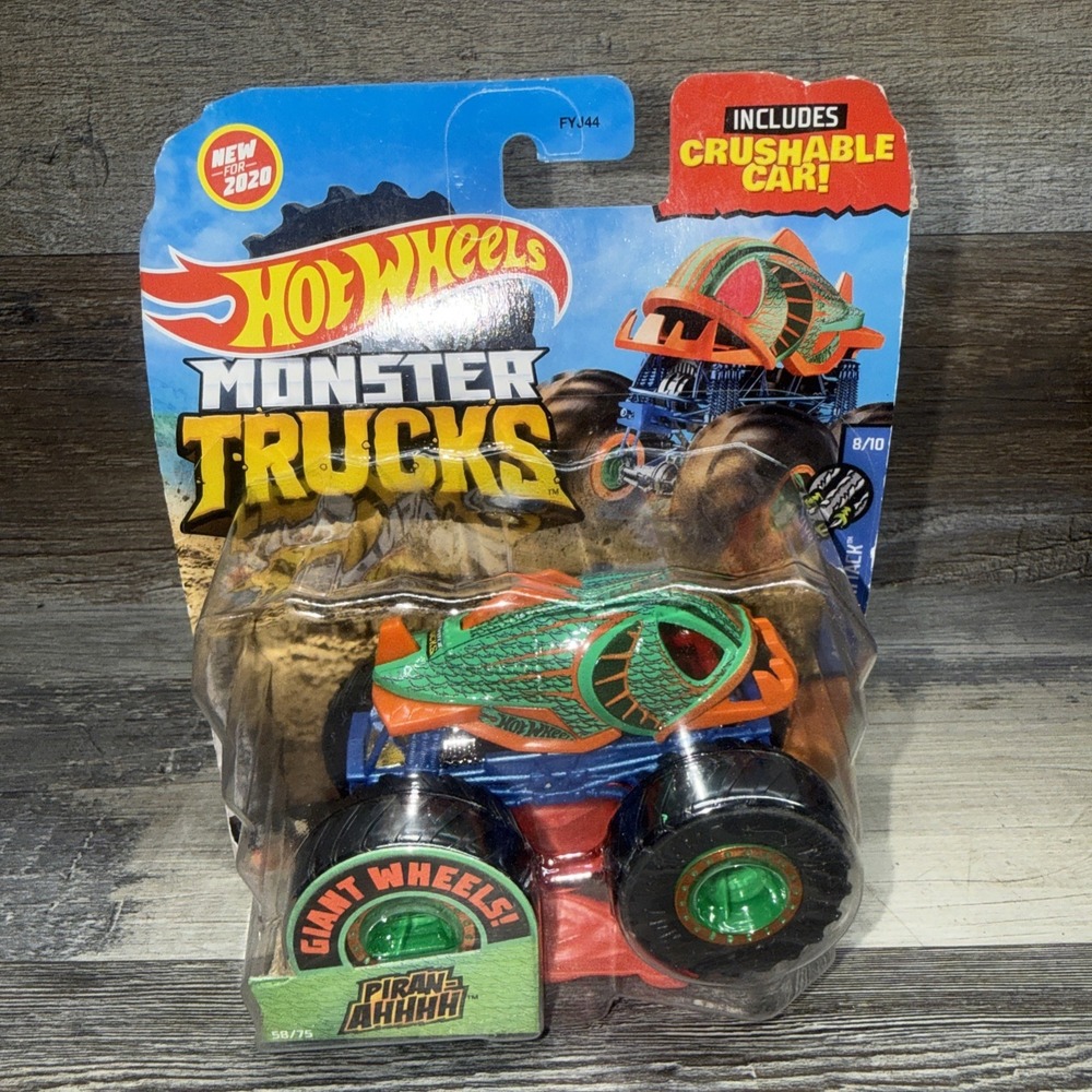 Hot Wheels Monster Trucks Piran-Ahhhh Animal Attack 8/10 1:64 Diecast